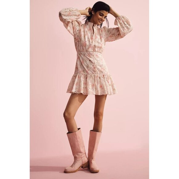 NWT Size 4 - Bardot Hendry Long-Sleeve Floral Lace Mini Dress ( NWT US$  199) - Picture 1 of 12